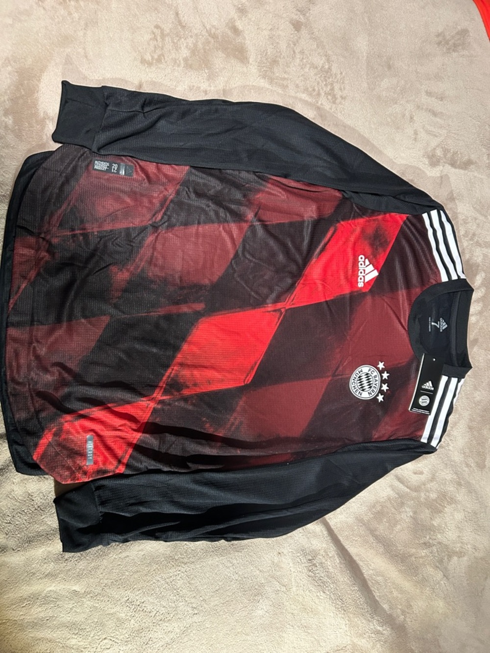 VERY RARE Adidas FC Bayern München 2020/21 Pre-Match Jersey Black Red Geometric